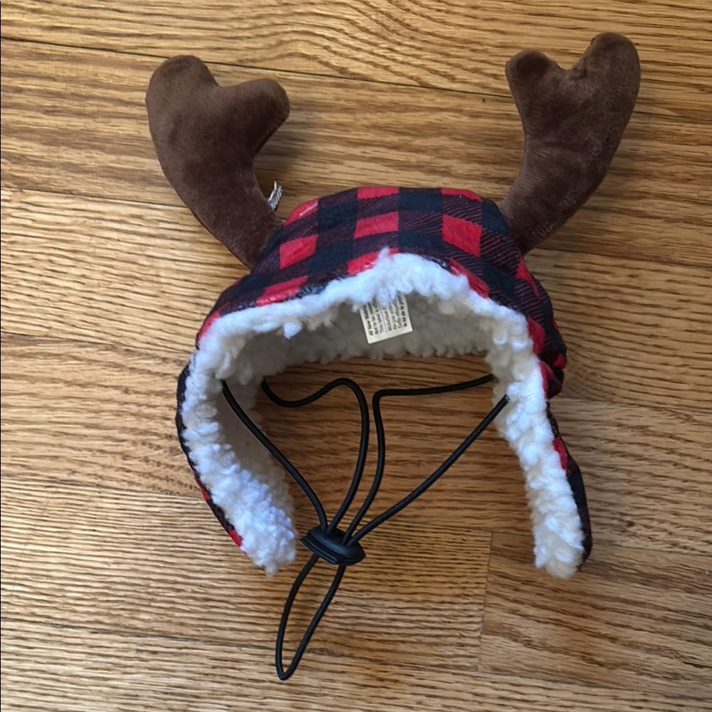 Plaid Reindeer Antler Hat